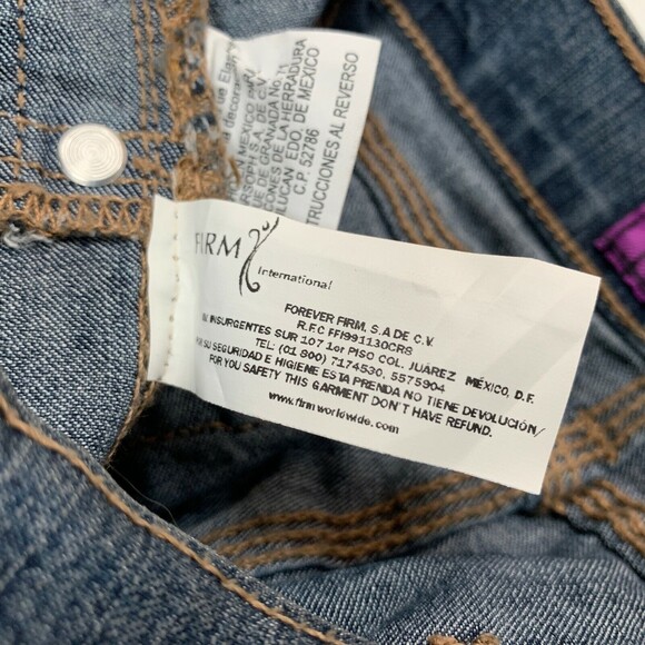 Luricci Forever Firm International Denim Jean Skirt Sz 26 Blue Butt Lifter NWOT - Picture 5 of 6